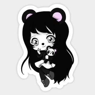 panda girl chibi Sticker